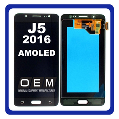 HQ OEM Συμβατό Με Samsung Galaxy J5 2016 (SM-J510F) Amoled LCD Display Screen Οθόνη + Touch Screen Digitizer Μηχανισμός Αφής Black Μαύρο (Premium A+)
