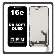 HQ OEM Συμβατό Με iPhone 16e , iPhone16 e (A3212, A3409) DD SOFT OLED LCD Display Screen Assembly Οθόνη + Touch Screen Digitizer Μηχανισμός Αφής Black Μαύρο (Premium A+)