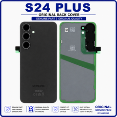 Γνήσια Original Samsung Galaxy S24 Plus, S24+ (SM-S926B, SM-S926B/DS) Rear Back Battery Cover Πίσω Κάλυμμα Καπάκι Μπαταρίας + Camera Lens Τζαμάκι Κάμερας Onyx Black Μαύρο GH82-33275A (Service Pack By Samsung)