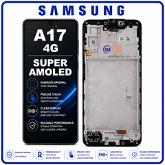 Γνήσια Original Samsung Galaxy A17 4G (SM-A175F, SM-A175F/DS)​ Super AMOLED LCD Display Screen Assembly Οθόνη + Touch Screen Digitizer Μηχανισμός Αφής Black Μαύρο GH82-38527A​ (Service Pack By Samsung)
