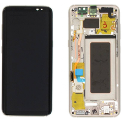 Γνήσια Original Samsung Galaxy S8 G950F G950 Οθόνη LCD Display Screen + Touch Screen DIgitizer Μηχανισμός Αφής + Frame Πλαίσιο Gold GH97-20457F