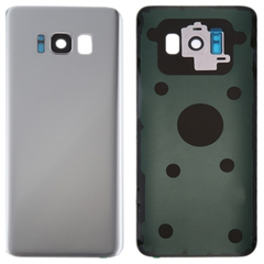 OEM HQ SAMSUNG GALAXY S8 G950F G950 SM-G950F BATTERY COVER Καπάκι Μπαταρίας Silver + Camera Lens