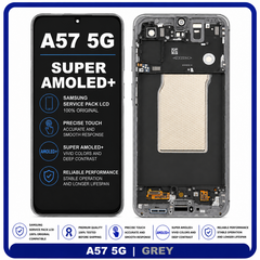 Original Samsung Galaxy A57 5G (SM-A576B, SM-A576B/DS) Super AMOLED+  LCD Οθόνη + Touch Screen Digitizer + Frame Gray GH82-39285A