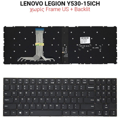 Πληκτρολόγιο Lenovo Legion Y530-15ich + White Backlit no Frame us