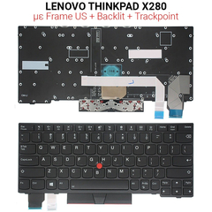 Πληκτρολόγιο Lenovo Thinkpad X280 us + Backlit + Trackpoint