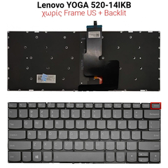 Πληκτρολόγιο Lenovo Yoga 520-14 520-14ikb us + Backlit