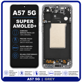 Original Samsung Galaxy A57 5G (SM-A576B, SM-A576B/DS) Super AMOLED+  LCD Οθόνη + Touch Screen Digitizer + Frame Gray GH82-39285A
