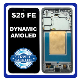 Γνήσια Original Samsung Galaxy S25 FE 5G (SM-S731B, SM-S731B/DS) Dynamic AMOLED 2X Display Screen Assembly Οθόνη + Touch Screen Digitizer Μηχανισμός Αφής + Frame Bezel Πλαίσιο Σασί Jet Black Μαύρο GH82-38431A (Service Pack) (Asmbld)