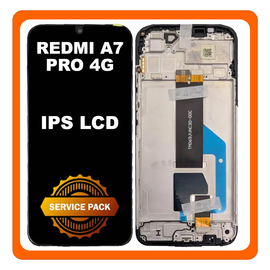 Γνήσια Original Xiaomi Redmi A7 Pro 4G (25128RN17Y, 25128RN17A) IPS LCD Display Screen Assembly Οθόνη + Touch Screen Digitizer Μηχανισμός Αφής + Frame Bezel Πλαίσιο Σασί Black Μαύρο 560001LIAAN00 (Service Pack By Xiaomi)