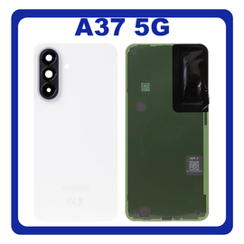 Γνήσια Original Samsung Galaxy A37 5G (SM-A376B, SM-A376B/DS) Rear Back Battery Cover Πίσω Καπάκι Πλάτη Μπαταρίας + Camera Lens Τζαμάκι Κάμερας White Άσπρο GH82-39277C (Service Pack By Samsung)