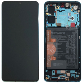 Γνήσιο Original Huawei P30 (ELE-L09 ELE-L29) Lcd Screen Display Οθόνη + Touch Screen Digitizer Μηχανισμός Αφής + Πλαίσιο Frame Bezel AURORA BLUE 02352NLN 02354HRH (Service Pack By Huawei)