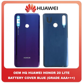 OEM HQ Huawei Honor 20 Lite Honor20 Lite (HRY-LX1T) Rear Back Battery Cover Πίσω Καπάκι Κάλυμμα Πλάτη Μπαταρίας Blue Μπλε (Grade AAA+++)