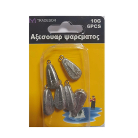 Βαρίδια Αλιείας Πλακέ - 10gr - 6pcs - 30171
