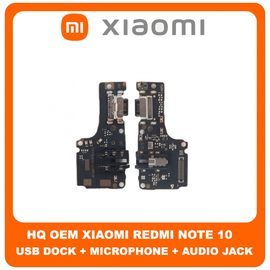 HQ OEM Συμβατό Για Xiaomi Redmi Note 10 4G, Redmi Note10 4G (M2101K7AI, M2101K7AG) USB Type-C Charging Dock Connector Flex Sub Board, Καλωδιοταινία Υπό Πλακέτα Φόρτισης + Microphone Μικρόφωνο + Audio Jack Θύρα Ακουστικών (Premium A+​)