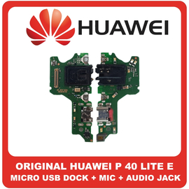 Γνήσια Original Huawei P 40 Lite E, P 40Lite E (ART-L28, ART-L29, ART-L29N) Micro USB Charging Dock Connector Flex Sub Board, Καλωδιοταινία Υπό Πλακέτα Φόρτισης + Microphone Μικρόφωνο + Audio Jack Θύρα Ακουστικών 02353LJD​ (Service Pack By Huawei)​
