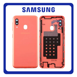 HQ OEM Συμβατό Για Samsung Galaxy A20e (SM-A202F, SM-A202K) Rear Back Battery Cover Πίσω Κάλυμμα Καπάκι Πλάτη Μπαταρίας + Camera Lens Τζαμάκι Κάμερας Coral Κοραλλί (Grade AAA+++)