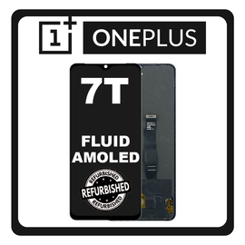 New Refurbished Oneplus 7T (HD1901, HD1903, HD1900, HD1907, HD1905) Fluid AMOLED LCD Display Screen Assembly Οθόνη + OEM Touch Screen Digitizer Μηχανισμός Αφής Frosted Silver Μαύρο