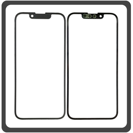 HQ OEM Συμβατό Με Apple iPhone 13 Mini, iPhone 13Mini (A2628, A2481) Aftermarket Front Glass For Refurbished Μπροστινό Τζαμάκι Για Ανακατασκευή + Frame Πλαίσιο Black Μαύρο (Premium A+​)