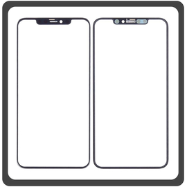 HQ OEM Συμβατό Με Apple iPhone 11 Pro Max, iPhone 11 ProMax (A2218, A2161, A2220, iPhone12.5) Premium Aftermarket Front Glass For Refurbished Μπροστινό Τζαμάκι Για Ανακατασκευή + Frame Πλαίσιο Black Μαύρο (Premium A+​)