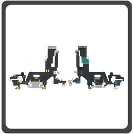 HQ OEM Συμβατό Για Apple iPhone 11 (A2221, A2111, A2223, iPhone12,1) Charging Dock Connector Lightning Flex Καλωδιοταινία Κονέκτορας Φόρτισης + Microphone Μικρόφωνο Purple Μωβ (Premium A+)