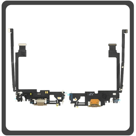 Γνήσια Original Apple iPhone 12 Pro Max (A2411, A2342, A2410) Charging Dock Connector Lightning Flex Καλωδιοταινία Κονέκτορας Φόρτισης + Microphone Μικρόφωνο Gold Χρυσό
