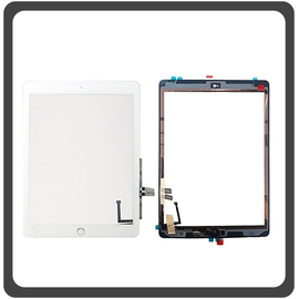 HQ OEM Συμβατό Για Apple iPad 6th Gen 9.7'' inch 2018 (A1893, A1954, iPad7,5, iPad7,6) Touch Screen DIgitizer Μηχανισμός Αφής Τζάμι + Home Button Κεντρικό Κουμπί White Άσπρο (Premium A+)
