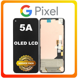 Γνήσια Original Google Pixel 5a 5G (G1F8F, G4S1M) OLED LCD Display Screen Assembly Οθόνη + Touch Screen Digitizer Μηχανισμός Αφής Mostly Black Μαύρο G949-00138-01 (Service Pack By Google)