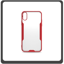 Θήκη Πλάτης - Back Cover, Silicone Σιλικόνη TPU-Rimmed Acrylic Protective Case Red Κόκκινο For iPhone XS Max