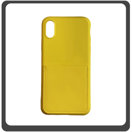 Θήκη Πλάτης - Back Cover, Silicone Σιλικόνη  Liquid Inserted TPU Protective Case Yellow Κίτρινο For iPhone XS Max