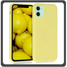 Θήκη Πλάτης - Back Cover, Silicone Σιλικόνη High Quality Liquid TPU Soft Protective Case 2.0mm Yellow Κίτρινο For iPhone 11