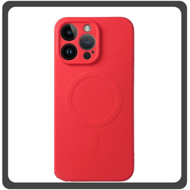 Θήκη Πλάτης - Back Cover, Silicone Σιλικόνη Liquid Silicone Magnetic Protection Case Red Κόκκινο For iPhone 14 Pro Max