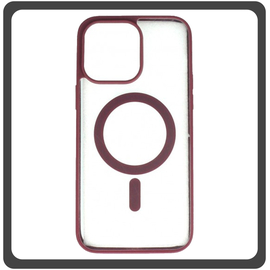 Θήκη Πλάτης - Back Cover, Silicone Σιλικόνη Frosted Edge Macaroon Magnetic Case Plum Purple Μωβ For iPhone 14 Pro Max