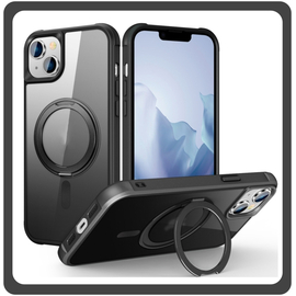 Θήκη Πλάτης - Back Cover, Silicone Σιλικόνη Creative Invisible Bracket Protective Case Black Μαύρο For iPhone 14 Plus