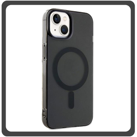 Θήκη Πλάτης - Back Cover, Silicone Σιλικόνη Pattern Plated Magnetic Case Black Μαύρο For iPhone 14 Plus