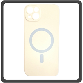 Θήκη Πλάτης - Back Cover, Silicone Σιλικόνη Liquid Silicone Magnetic Protection Case White Άσπρο For iPhone 14 Plus