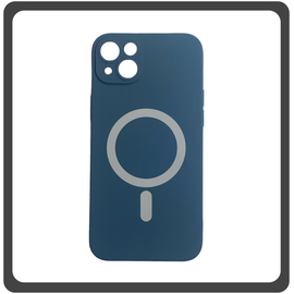 Θήκη Πλάτης - Back Cover, Silicone Σιλικόνη Liquid Silicone Magnetic Protection Case Sky Blue Μπλε For iPhone 14