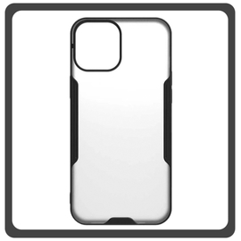 Θήκη Πλάτης - Back Cover, Silicone Σιλικόνη TPU-Rimmed Acrylic Protective Case Black Μαύρο For iPhone 12 / 12 Pro