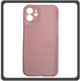 Θήκη Πλάτης - Back Cover, Silicone Σιλικόνη Ultra Thin Feather Case Pink Ροζ For iPhone 12