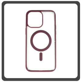 Θήκη Πλάτης - Back Cover, Silicone Σιλικόνη Frosted Edge Macaroon Magnetic Case Plum Purple Μωβ For iPhone 13