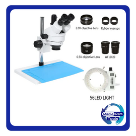 MR - RL-M3T-B1 Trinocular Stereo Microscope Μικροσκόπιο 7X-45X Zoom Matched With HDMI Camera LED Light for Mobile Repair Microscope With HDMI 21MP