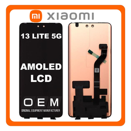 HQ OEM Συμβατό Με Xiaomi 13 Lite 5G (2210129SG), AMOLED LCD Display Screen Assembly Οθόνη + Touch Screen Digitizer Μηχανισμός Αφής Black Μαύρο (Premium A+)