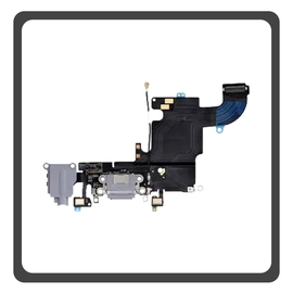 Γνήσια Original For iPhone 6s (A1633, A1688) Charging Dock Connector Lightning Flex With Board Καλωδιοταινία Κονέκτορας Φόρτισης + Microphone Μικρόφωνο + Audio Jack Θύρα Ακουστικών New Dark Gray Μαύρο Pulled