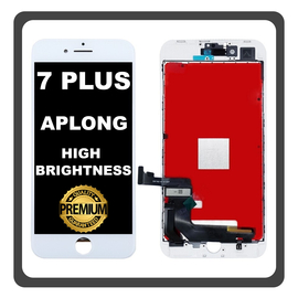 HQ OEM Συμβατό Με Apple iPhone 7+, iPhone7 Plus (A1661, A1784) APLONG High Brightness LCD Display Screen Assembly Οθόνη + Touch Screen Digitizer Μηχανισμός Αφής White Άσπρο (Premium A+) (0% Defective Returns)