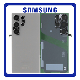 Γνήσια Original Samsung Galaxy S24 Ultra 5G (SM-S928B, SM-S928B/DS) Rear Back Battery Cover + Camera Lens Πίσω Κάλυμμα Καπάκι Πλάτη Μπαταρίας + Τζαμάκι Κάμερας Titanium Grey Γκρι GH82-33349A (Service Pack By Samsung)