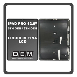 HQ OEM Συμβατό Με Apple iPad Pro 2021 5th Gen 12.9" (A2379, A2461) / Apple iPad Pro 2022 6th Gen 12.9" (A2764, A2437) Liquid Retina XDR mini-LED LCD Display Aseembly Screen Οθόνη + Touch Digitizer Unit Μηχανισμός Aφής Space Gray Μαύρο (Premium A+)