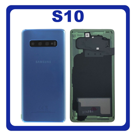 Γνήσιο Original Samsung Galaxy S10 SM-G973F BACK REAR BATTERY COVER ΚΑΠΑΚΙ ΚΑΛΥΜΜΑ ΜΠΑΤΑΡΙΑΣ + CAMERA LENS ΤΖΑΜΑΚΙ ΚΑΜΕΡΑΣ Blue GH82-18378C (Service Pack By Samsung)