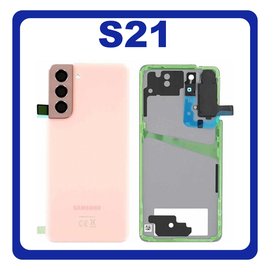 Γνήσιο Original Samsung Galaxy S21 5G 2021 G991 (G991B, G991B/DS) Rear Back Battery Cover Πίσω Κάλυμμα Καπάκι Πλάτη Μπαταρίας Phantom Pink GH82-24519D (Service Pack By Samsung)