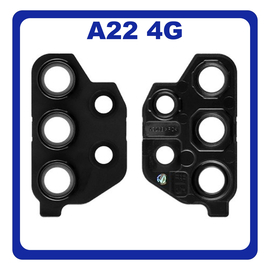 Γνήσια Original Samsung Galaxy A22 4G, A 22 4G (SM-A225F, SM-A225F/DS) Rear Back Camera Glass Lens Πίσω Τζαμάκι Κάμερας Black Μαύρο GH64-08474A (Service Pack By Samsung)