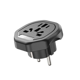 Αντάπτορας Earldom es-Sc26, Uk/us/au to eu Schuko, 250v, Universal, Μαυρο - 40523