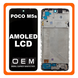 HQ OEM Συμβατό Με Xiaomi Poco M5s (2207117BPG) AMOLED LCD Display Screen Assembly Οθόνη + Touch Screen Digitizer Μηχανισμός Αφής + Frame Bezel Πλαίσιο Σασί Black Μαύρο (Premium A+)